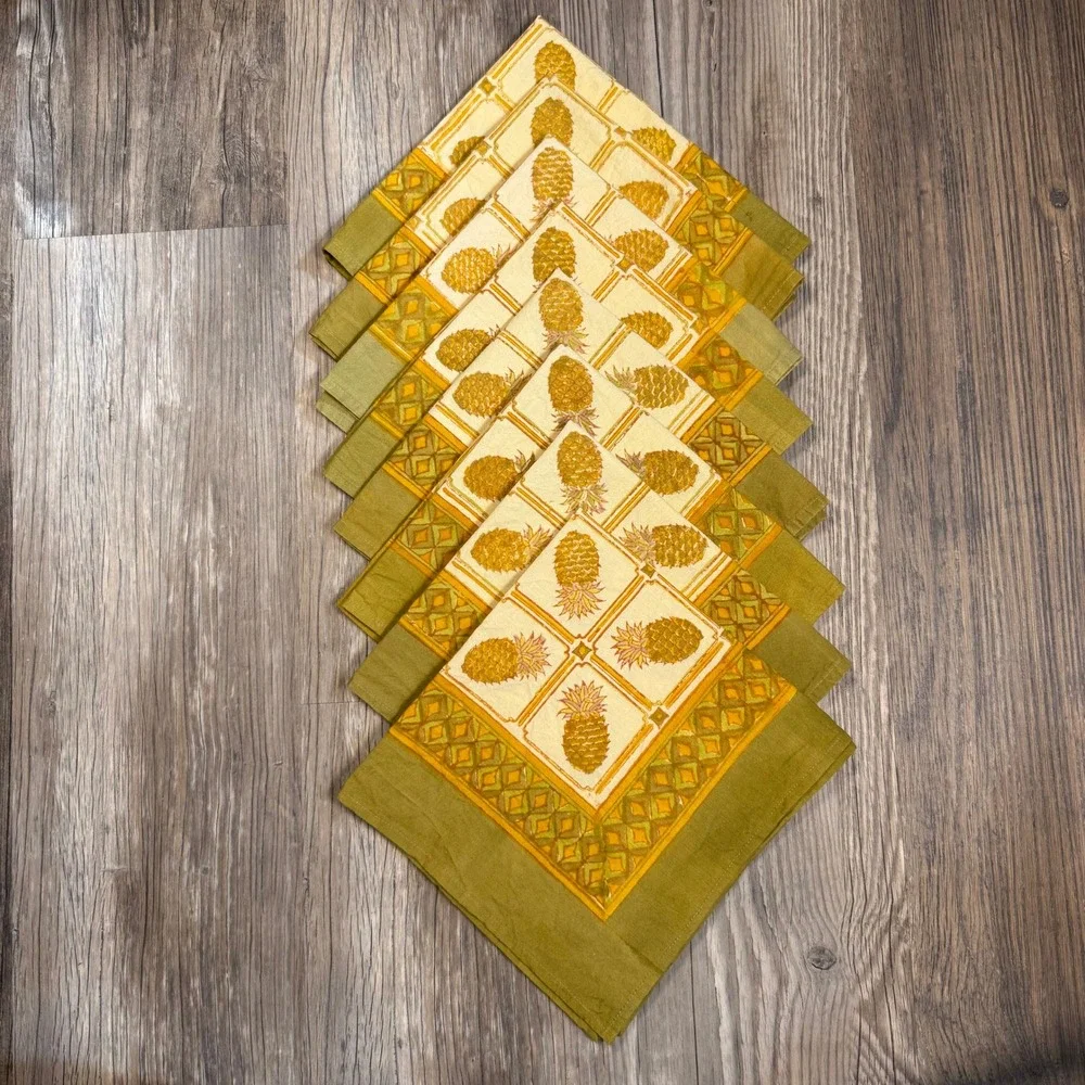 Couleur Nature Bruno Lamy Set of‎ 8 Pineapple Cloth Napkins 19